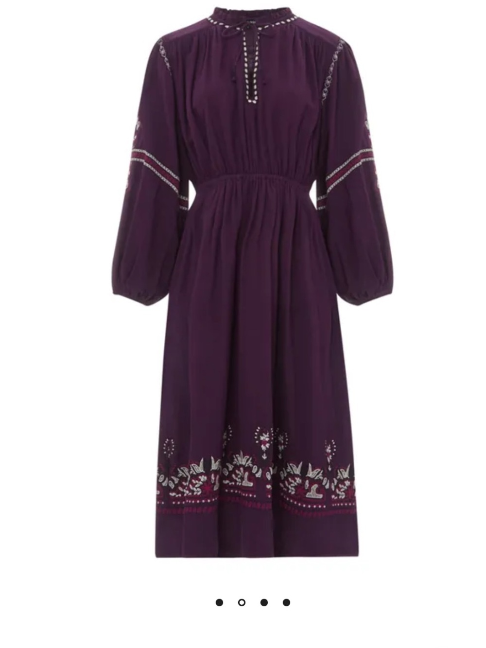 Alma Deia Dress -Embroidered organic cotton gauze midi dress | Purple
